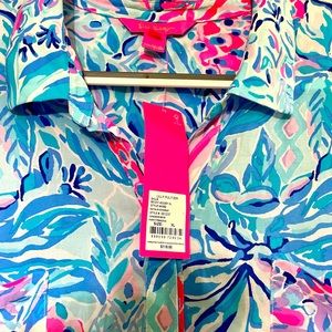 Natalie Cover up, Zanzibar Blue - 100% Rayon
